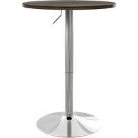 HOMCOM Table Haute Cuisine Table Haute Bar Ronde pour 2 Personnes Hauteur Réglable Plateau Tournant 360° 60x60x91 cm Noyer