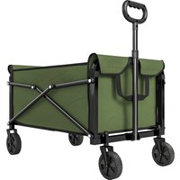 Outsunny 81L Festival Trolley on Wheels, Compact Garden Folding Trolley Cart with Adjustable Handle 80L Green