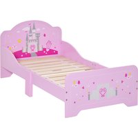 HOMCOM MDF Kids Castle Design Kids Single Bed Pink | Aosom Ireland