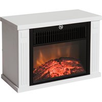 HOMCOM Cheminée électrique poêle Style Contemporain Thermostat 600-1200 W Blanc