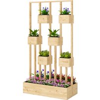 Outsunny Bac surélevé avec treillis et paniers, jardinière en bois, 90 x 45 x 170 cm