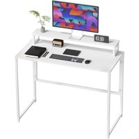 HOMCOM Bureau pliant Table d'ordinateur avec support écran pour bureau 100 x 48 x 87,5 cm