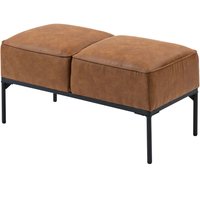 HOMCOM Tabouret moderne au pied du lit en cuir synthétique avec assise épaisse rembourrée et pi