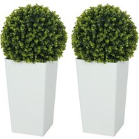 HOMCOM Lot de 2 boules d'eucalyptus artificielles 65 cm Plante artificielle avec protection UV,