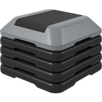 SPORTNOW Step pour fitness, stepper antidérapant à hauteur réglable 10/15/20/25/30 cm, charge 150 kg, gris