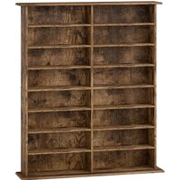 Aosom Enjoy 10% Off the HOMCOM Rustic Brown Media Shelf with 16 Compartments
