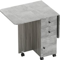 Foldable Dining Table Drop Leaf Table Drawers Storage Cabinet