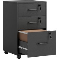 Three Drawer Wood Effect Filing Cabinet