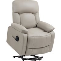 HOMCOM Elektrischer Aufstehsessel mit Massage- und Heizfunktion, elektrischer Relaxsessel, verstellbare Rückenlehne, USB-Anschlüsse, Fernbedienung, Federkernkissen, Fußstütze und Seitentasche, grau Aosom