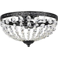 Crystal Chandelier Ceiling Light 168 Octagonal Beads Vintage 2 Light Flush Mount Ceiling Light Living Room Bedroom Hallway Dining Room