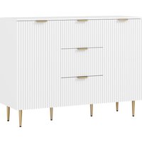 Sideboard Buffet Cabinet Modern Kitchen Storage Cabinet 3 Drawers Adjustable Shelves Hallway Aosom UK