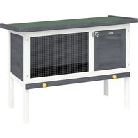 PawHut Wooden Rabbit Hutch, Guinea Pig Hutch with Asphalt Roof, Outdoor Elevated Bunny House for Rabbits, Chinchillas | Aosom Ireland