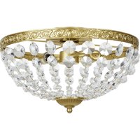 Crystal Chandelier Ceiling Light 168 Octagonal Beads Vintage 2 Light Flush Mount Ceiling Light Living Room Bedroom Hallway Dining Room Tone