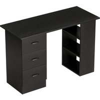 Computer Desk Writing Table PC Workstation 3 Storage Shelves Drawers Handle Home Office