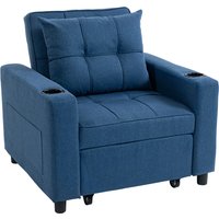 3 1 Single Sofa Bed Convertible Sleeper Chair Bed Dark Blue