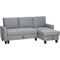 Three Seater Storage Sofa Bed w Scratch Resistant Fabric Aosom UK
