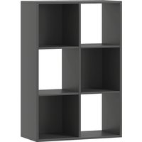 HOMCOM Libreria a Cubi con 6 Ripiani Portaoggetti in Legno dal Design Rustico, 61.5x29.5x91.5 cm, Nero Aosom Italy