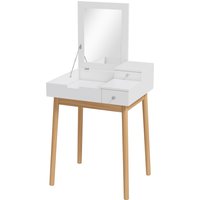 MDF Pine Dressing Table Desk Flip up Mirror Multi purpose 2 Drawers Modern