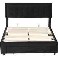 Double Ottoman Bed Frame Front Drawer