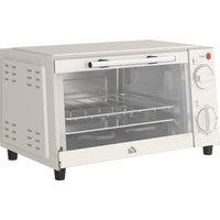 Mini Oven Countertop Electric Grill Toaster Oven Adjustable Temperature Timer Baking Tray Wire Rack 750W Aosom UK
