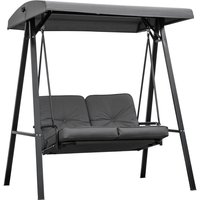 2 Seater Garden Swing Chair Outdoor Hammock Bench Steel Frame Adjustable Tilting Canopy Patio