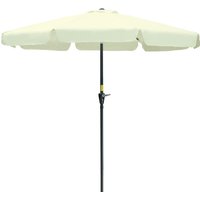 Aosom Outsunny Parasol de jardin extérieur parasol inclinable rond Ø27 m avec manivelle et protection solaire UV50 beige