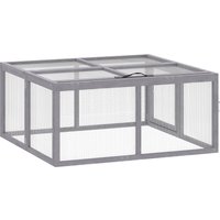 Rabbit Hutch Outdoor Foldable Guinea Pig House Openable Top 3 Bunnies Ducks Chickens 110 x 105 x 50 cm