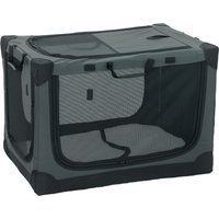 Soft Dog Crate Pet Travel Crate 76 x 54 x 54 cm Removable Pad Mesh Window Army Green