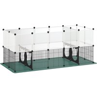 Pet Playpen Waterproof Mat DIY Small Animal Enclosure 34 Panels Indoor Outdoor Metal Pet Fence Guinea Pigs