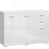HOMCOM Sideboard, Modern Storage Cabinet with 2 Drawers, 3 Doors and Adjustable Shelves, High Gloss White | Aosom Ireland
