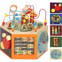 8 1 Wooden Activity Cube Bead Maze Shape Sorter 18+ Months
