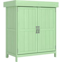 Small Shed Wooden Garden Shed Openable Hinged Roof Removable Shelf 74 x 43 x 88 cm Light Green