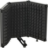Studio Microphone Isolation Shield Foldable Adjustable Recording Studio Equipment 3 Panel High Density Absorbent Foam Shield 3 8" Threaded Mount