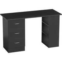 Computer Desk Home Office Desk Writing Table PC Workstation 3 Storage Shelves 3 Drawers Working Study 120 x 49 x 72 cm