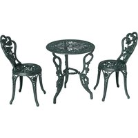 Outsunny Set da Giardino Bistroset Mobili da Giardino 3 pz. Fusione di Alluminio Verde Antico