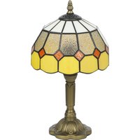 Handmade Art Deco Glass Table Lamp White Orange