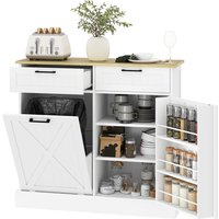 Sideboard Tilt out Trash Bin Farmhouse Kitchen Sideboard 2 Drawers Adjustable Shelves Door Racks