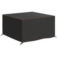 Outsunny Outsunny Schutzhülle für Gartenmöbel Winterfest Wasserdicht Abdeckung Anti-UV Abdeckplane 420D Oxford Gewebe Winddicht Abdeckhaube für Gartentische Terrassenmöbel Quadratisch 125x125x74 cm, Schwarz