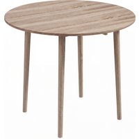 Round Wood Dining Table 4 person Folding Kitchen Table Wood Legs Dining Room Drop Leaf Dining Table Aosom UK