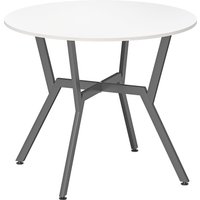 Dining Table Round Kitchen Table Legs Living Room Dining Room 90 x 76 cm High Gloss White