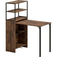 Folding Shelf Work Table Brown Black
