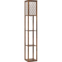 Three Shelf Standing Lamp Rustic Brown White