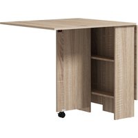 Folding Dining Table Drop Leaf Table Small Spaces 2 tier Shelves Small Kitchen Table rolling Casters