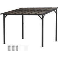 3 x 3m Metal Pergola UPF 50+ Waterproof Roof Wall Mounted or Free Standing Garden Gazebo Wind resistant Dark Grey