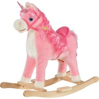 Unicorn Rocking Horse Plush Ride On Sound Effects Soft Aosom UK