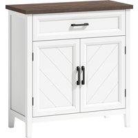HOMCOM Wohnzimmer-Buffet, Aufbewahrung mit 2 Türen, Schublade und verstellbarem Einlegeboden, moderner Stil, Sideboard für Esszimmer und Küche, 76 x 35 x 80 cm, weiß Aosom