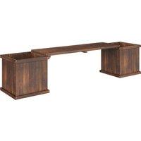 Wooden Garden Planter & Bench Combination Garden Raised Bed Patio Park Carbonised Finish 176 x 38 x 40 cm