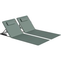 Foldable Sun Loungers Set 2 Portable Folding Beach Lounger 4 level Adjustable Backrest
