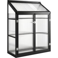 Polycarbonate Greenhouse Hinged Door Top Vent Lean to Green House Walk Greenhouse 4 x 2ft