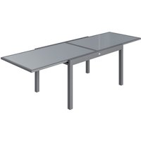 Extending Garden Table 6 10 Aluminium Outdoor Dining Table Tempered Glass Top